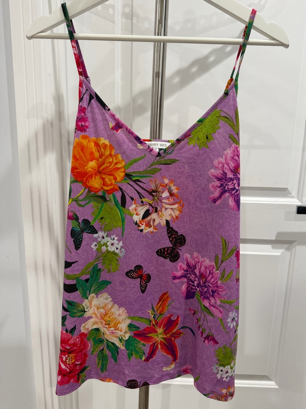 Johnny Was Goza Floral-Print M Butterfly Cami